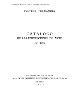 Catalogo De Las Exposiciones De Arte En 1956