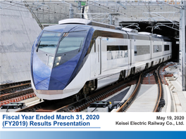 Fiscal Year Ended March 31, 2020 (FY2019) Results Presentation