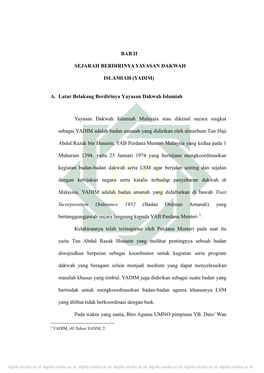 Bab Ii Sejarah Berdirinya Yayasan Dakwah Islamiah