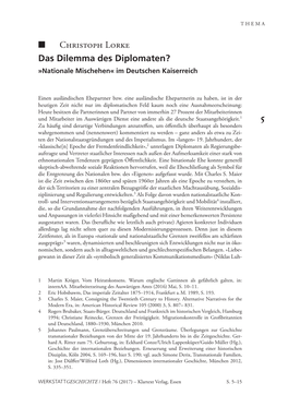 Christoph Lorke Das Dilemma Des Diplomaten? »Nationale Mischehen« Im Deutschen Kaiserreich