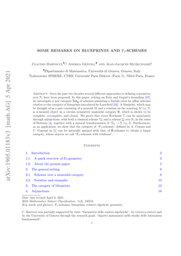 Arxiv:1905.01183V3 [Math.AG] 5 Apr 2021 Yteuiest Fgnv Hog H Eerhgat“Aspett Grant Research the Through Genova Fondamentali”