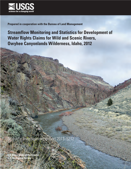 Streamflow Monitoring and Statistics for Development of Water Rights Claims for Wild and Scenic Rivers, Owyhee Canyonlands Wilderness, Idaho, 2012