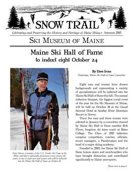 Maine Ski Hall of Fame to Induct Eight October 24