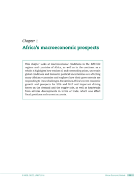 Ch 1. Africa's Macroeconomic Prospects | African