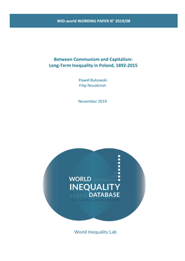 Between Communism and Capitalism: Long-Term Inequality in Poland, 1892-2015