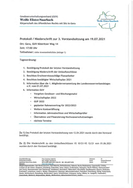 Weiße Ehter/Saarbaellli Protokoll / Niederschrift Zur 3