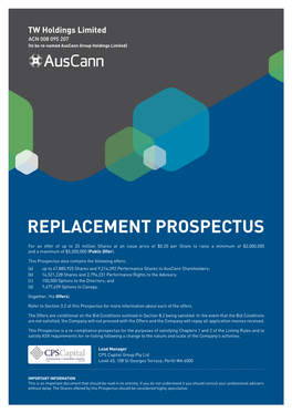 Replacement Prospectus