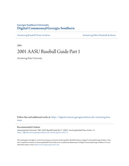 2001 AASU Baseball Guide Part 1 Armstrong State University