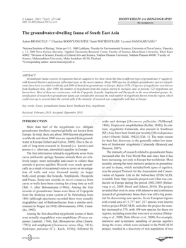 The Groundwater-Dwelling Fauna of South East Asia