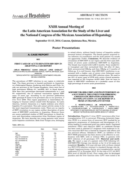 XXIII Annual Meeting of the Latin American Association for the Study of the Liver and the National Congress of the Mexican Association of Hepatology