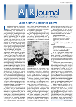 Lotte Kramer's Collected Poems