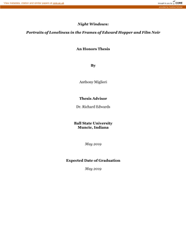 Night Windows: Portraits of Loneliness in the Frames of Edward Hopper