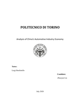 Analysis of China's Automotive Industry Economy