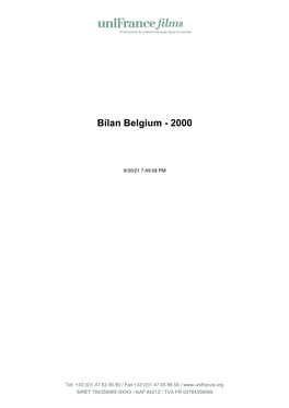 Bilan Belgium - 2000