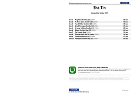 Sha Tin Printable Form Guide