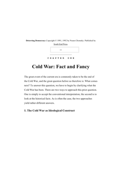 Cold War: Fact and Fancy