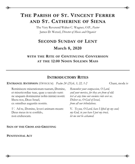 The Parish of St. Vincent Ferrer and St. Catherine of Siena