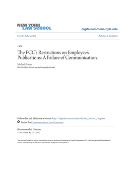 The FCC's Restrictions on Employee's Publications