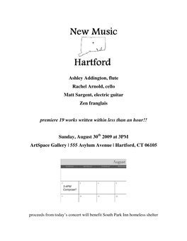 Ashley Addington, Flute Rachel Arnold, Cello Matt Sargent, Electric Guitar Zen Franglais Premiere 19 Works Written Within Less T
