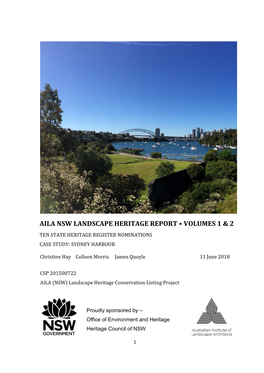 Aila Nsw Landscape Heritage Report • Volumes 1 & 2