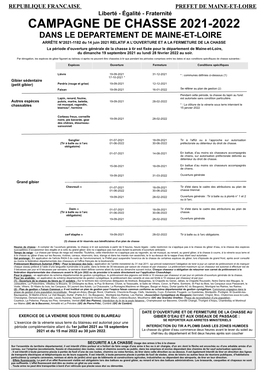 Campagne De Chasse 2021-2022