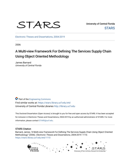 A Multi-View Framework for Defining the Services Supply Chain Using Object Oriented Methodology