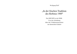„In Der Frischen Tradition Des Herbstes 1989"
