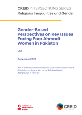 Gender-Based Perspectives on Key Issues Facing Poor Ahmadi Women in Pakistan