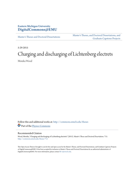 Charging and Discharging of Lichtenberg Electrets Monika Wood