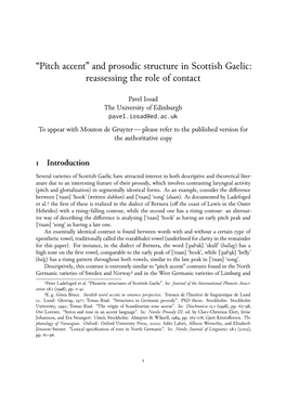 Pitch Accent and Prosodic Structure in Scottish Gaelic