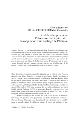 Astérix Et Les Pirates Ou L’Obsession Que Le Pire Rate : La Conjuration D’Un Naufrage De L’Histoire