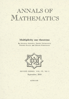 Multiplicity One Theorems