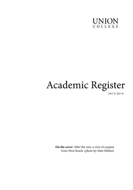 Union College 2013-2014 Academic Register