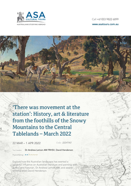 History, Art & Literature from the Foothills of the Snowy Mountains To