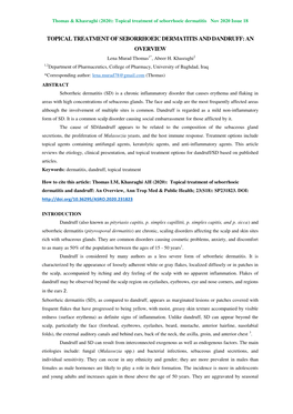 Topical Treatment of Seborrhoeic Dermatitis Nov 2020 Issue 18