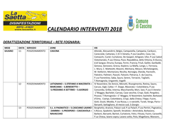 Calendario Interventi 2018