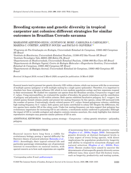 Breeding Systems and Genetic Diversity in Tropical Carpenter Ant