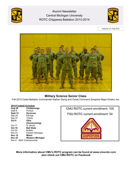 Military Science Senior Class Alumni Newsletter Central Michigan