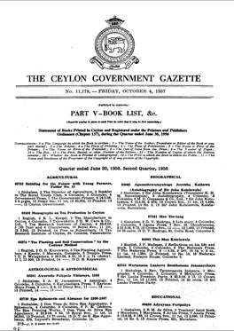 The Ceylon Government Gazette