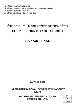 Étude Sur La Collecte De Données Pour Le Corridor De Djibouti Rapport Final