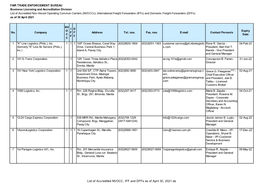 List of Accredited NVOCC, IFF and Dffs As of April 30, 2021.Xls NV I D O Expiry No