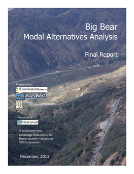 Big Bear Modal Alternatives Analysis Final Report