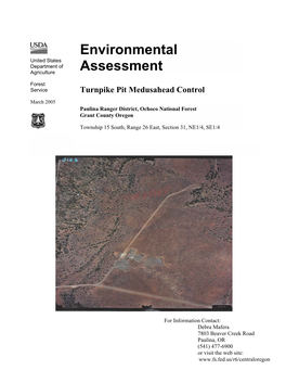 Environmental Assessment in Compliance with the National Environmental Policy Act (NEPA) and Other Relevant Federal and State Laws and Regulations