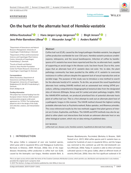 Ecology and Evolution on the Hunt for the Alternate Host of Hemileia Vastatrix