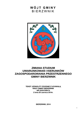 Zmiana Studium Uwarunkowań I Kierunków Zagospodarowania Przestrzennego Gminy Bierzwnik