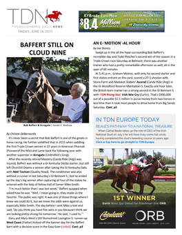 Baffert Still on Cloud Nine Cont