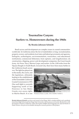 Tourmaline Canyon: Surfers Vs. Homeowners During the 1960S