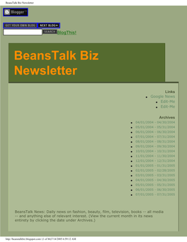 Beanstalk Biz Newsletter