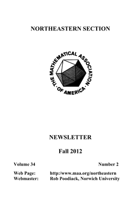 NORTHEASTERN SECTION NEWSLETTER Fall 2012