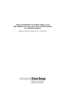 Popular Protest in North Africa and the Middle East (Ix): Dallying with Reform in a Divided Jordan